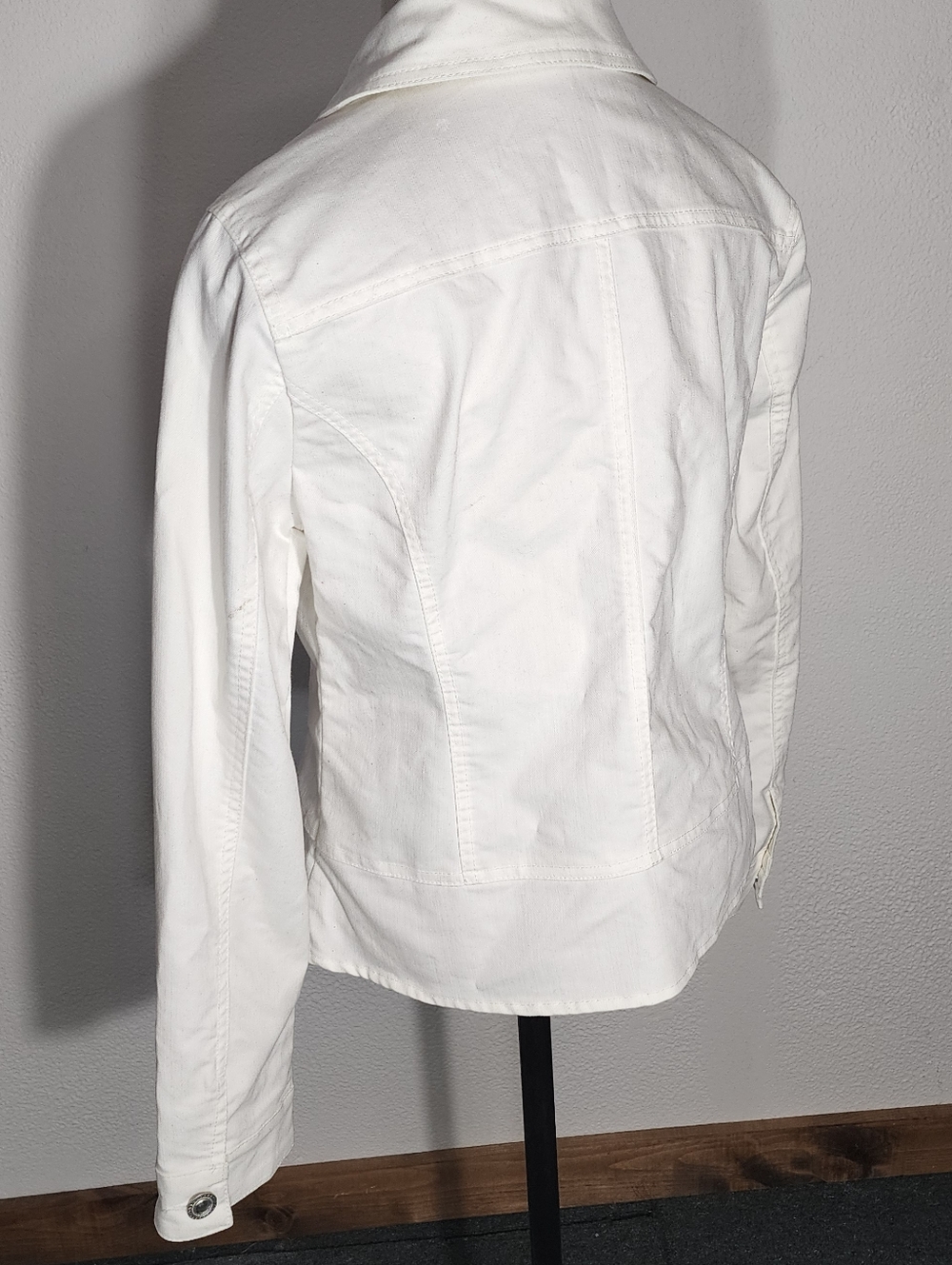 Christopher & Banks Jacket Denim Women's Button-Up Off-White Size M - Picture 10 of 14